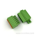 Spring-pressed male-female to plug-in terminal blocks can be fixed to the panel